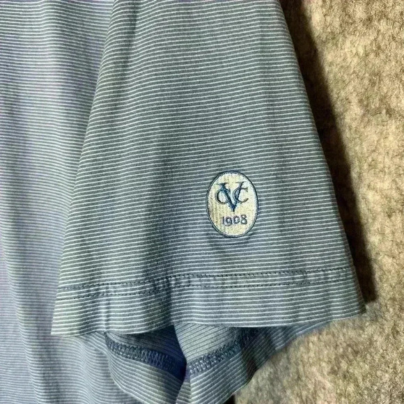 Peter Millar Blue Striped Cotton Polo - Large - Picture 2 of 5